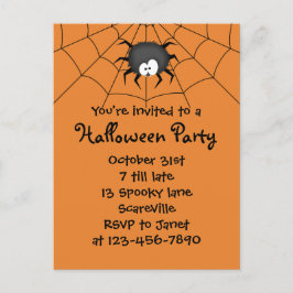 Postal De Invitación Halloween Party Spider