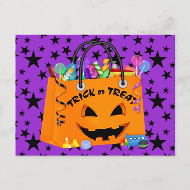 Postal De Invitación Halloween Postcard Trick o Tret Invitation (Anverso)