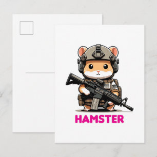 Postal De Invitación Hamster táctico