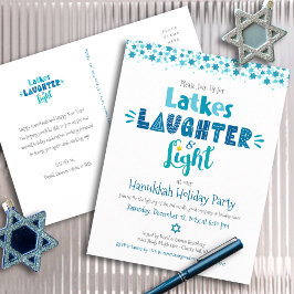Postal De Invitación Hanukkah Latke Laughter Light Fiesta moderno