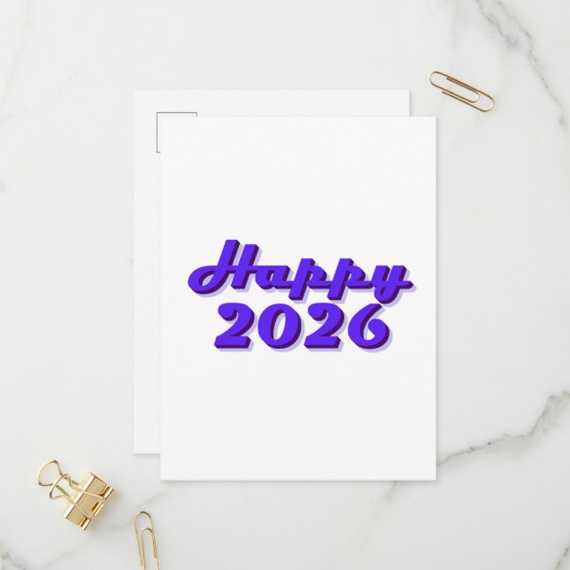 Postal De Invitación Happy 2026 (Anverso/Reverso In Situ)