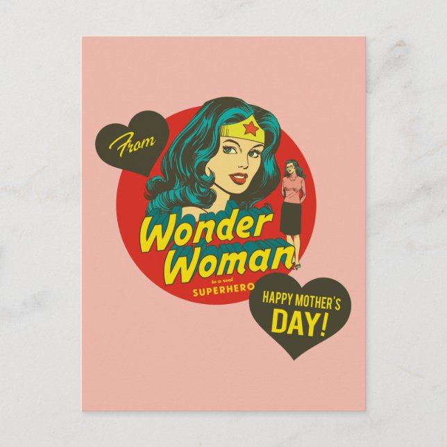 Postal De Invitación Happy Mother's Day From Wonder Woman (Anverso)
