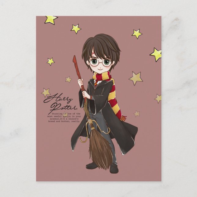 Postal De Invitación HARRY POTTER™ acuarela mágica (Anverso)