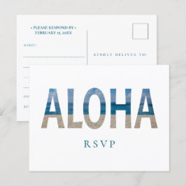 Postal De Invitación Hawaii Beach Wedding Aloha Foto RSVP