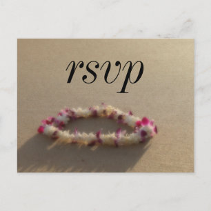 Postal De Invitación Hawaiian Lei Beach Wedding RSVP