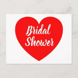 Postal De Invitación Heart Love Red And White Bridal Shower Boda