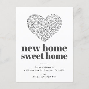 Postal De Invitación Heart New Home Sweet Home