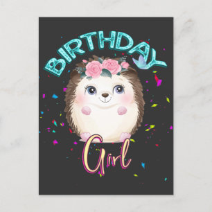 Postal De Invitación Hedgehog Chica de cumpleaños regalos Fiestas