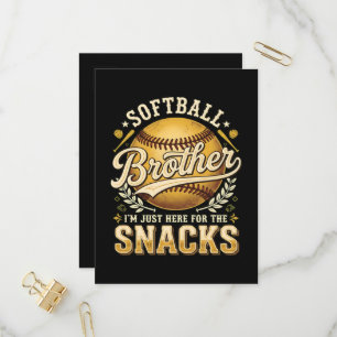 Postal De Invitación Hermano de Sóftbol Divertido Snacks Deportes