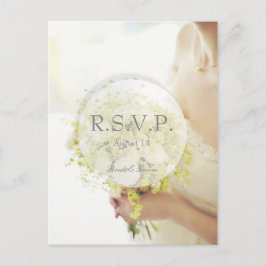 Postal De Invitación Hermosa novia con boda de flores RSVP