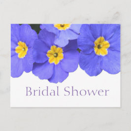 Postal De Invitación Hermosas flores de jardín azul ducha de novia