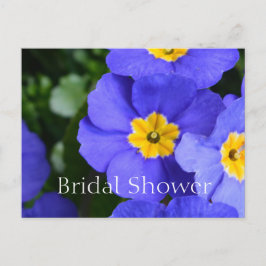 Postal De Invitación Hermosas flores de jardín azul ducha de novia