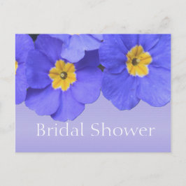 Postal De Invitación Hermosas flores de jardín azul ducha de novia