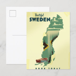 Postal De Invitación Hermoso afiche de viaje de Suecia