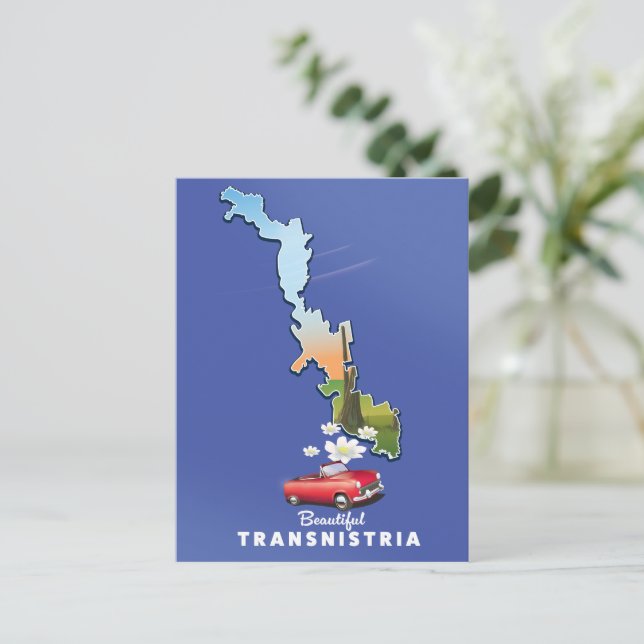 Postal De Invitación Hermoso mapa de Transnistria  (Anverso de pie)