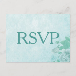 Postal De Invitación Hermoso RSVP floral en azul