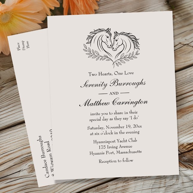 Postal De Invitación Hípica elegante y rústica boda campestre occidenta (Subido por el creador)