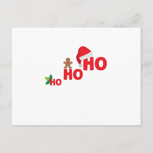 Postal De Invitación Ho ho ho Christmas Xmas Santa Claus (Anverso)