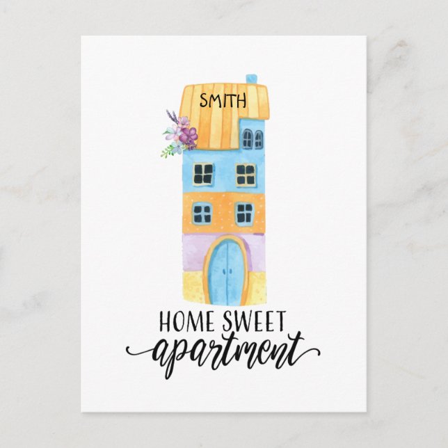 Postal De Invitación Hogar Sweet Apartment Moving Postcard (Anverso)