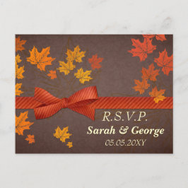 Postal De Invitación hojas de arce Boda rsvp