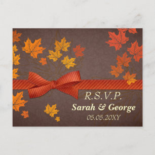 Postal De Invitación hojas de arce Boda rsvp