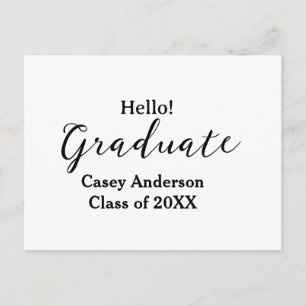 Postal De Invitación Hola clase de graduados de 20XX nombre felicitacio