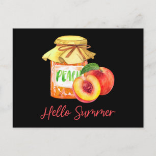 Postal De Invitación Hola Fruta de Melocotón de Verano
