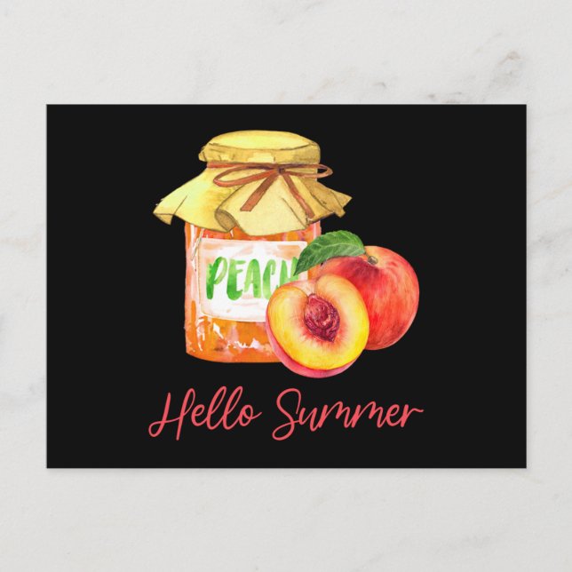 Postal De Invitación Hola Fruta de Melocotón de Verano (Anverso)