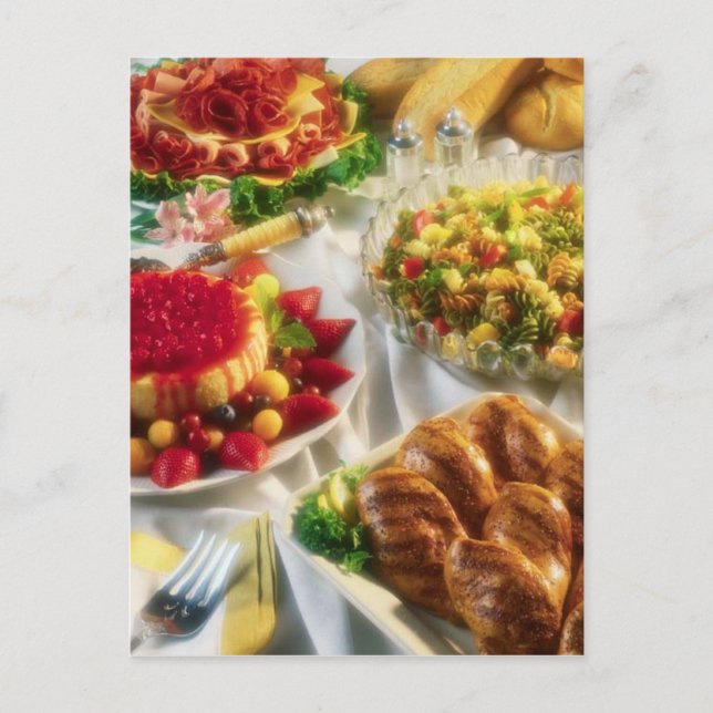 POSTAL DE INVITACIÓN HORA DEL FIESTA DE LA CENA DE POSTCARD (Anverso)