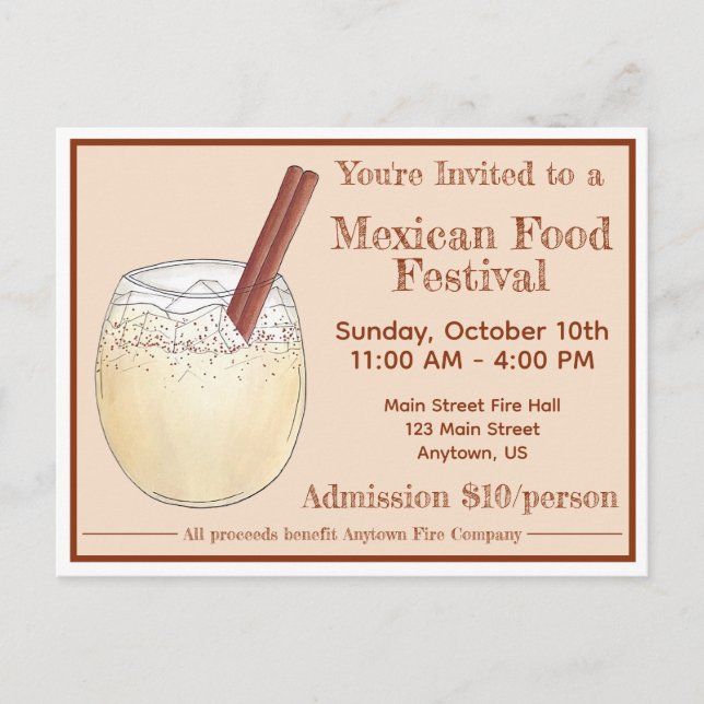 Postal De Invitación Horchata Orxata (Anverso)