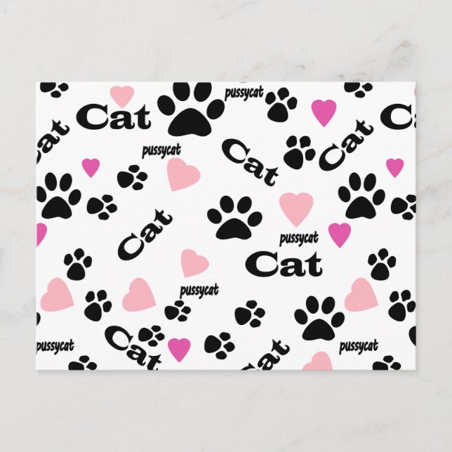 Postal De Invitación Huellas de gato (Anverso)