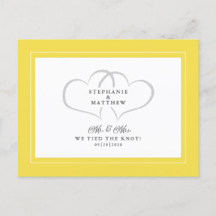 Postal De Invitación Huida Nos Casamos Sr y Sra Amarillo Blanco