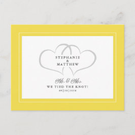 Postal De Invitación Huida Nos Casamos Sr y Sra Amarillo Blanco