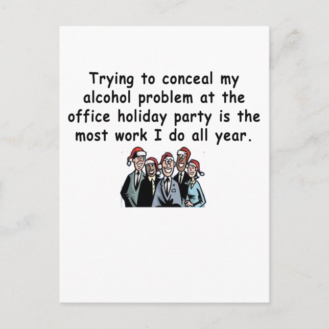 Postal De Invitación Humor de fiesta de vacaciones de Office (Anverso)