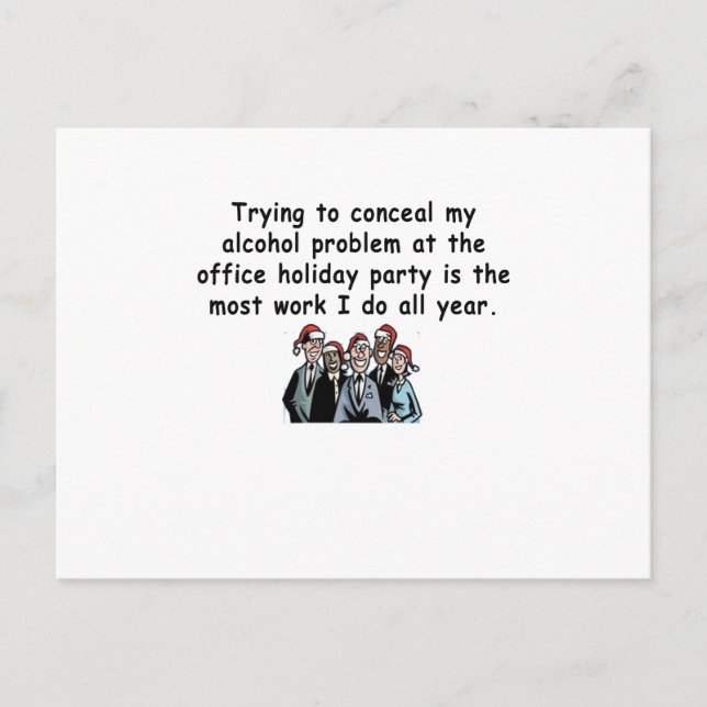 Postal De Invitación Humor de fiesta de vacaciones de Office (Anverso)