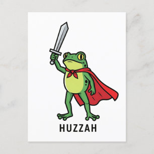 Postal De Invitación Huzzah Frog Knight Cita graciosa de meme