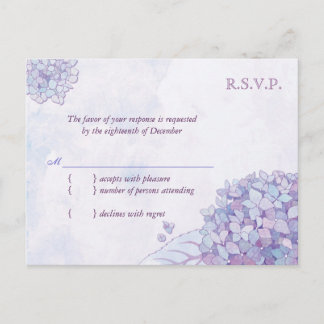 Postal De Invitación Hydrangea Blooms Wedoms RSVP