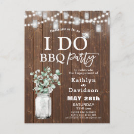 Postal De Invitación I DO Engagement Elegant Eucalyptus Greenery BBQ