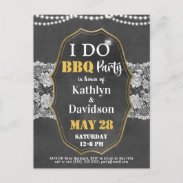 Postal De Invitación I DO Engagement Elegant Lace Chalkboard BBQ Fiesta