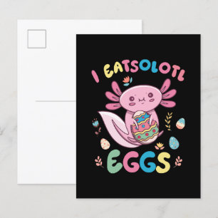 Postal De Invitación I Eatsolotl Huevos Rabbit Axolotl Bunny Easter