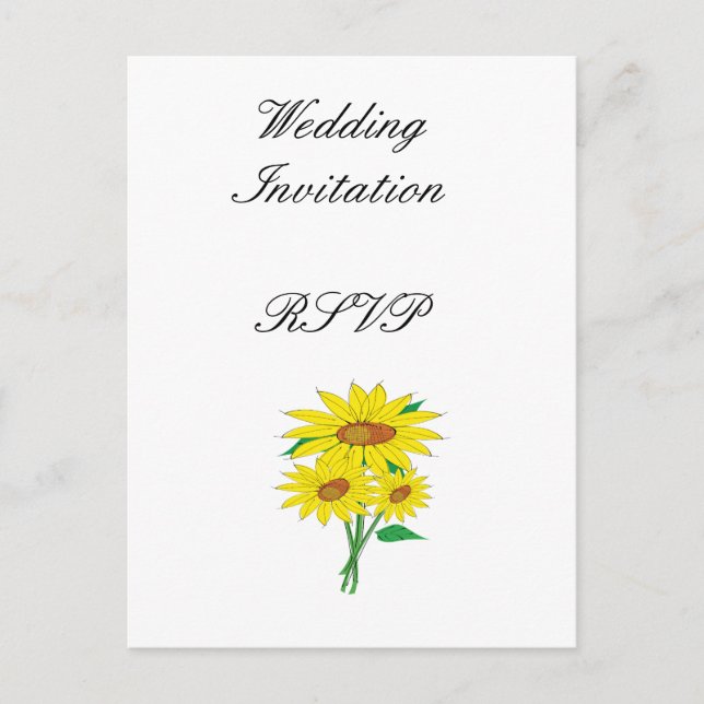 Postal De Invitación Ideas de boda elegantes y simples de girasoles mod (Anverso)