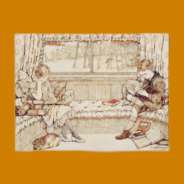 Postal De Invitación Ilustración acogedora de niños vintage leyendo