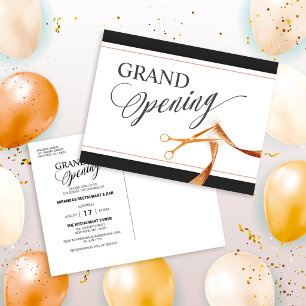 Postal De Invitación Inauguración Gran Corte de Listón de Cobre Moderno