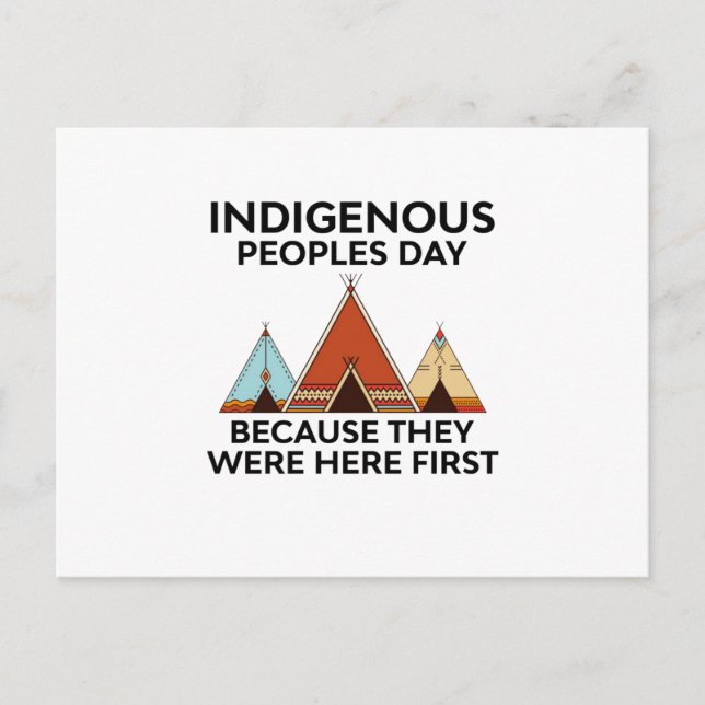 Postal De Invitación Indigenous Peoples Day They Were Here First Native (Anverso)