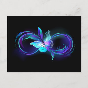 Postal De Invitación Infinito brillante con mariposa mágica