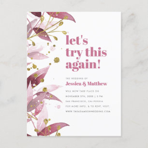 Postal De Invitación Intentemos Esto De Nuevo Boda Elegante Salir