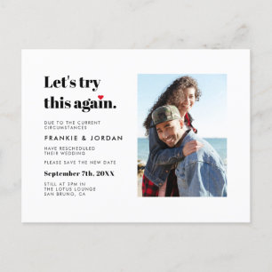 Postal De Invitación "Intentemos esto otra vez" Cambiar La Foto De Fe