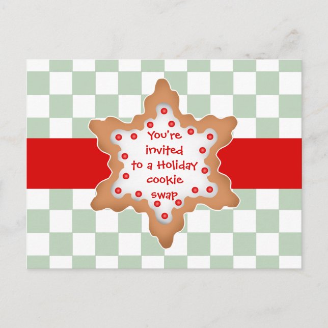 Postal De Invitación Intercambio de cookies de vacaciones (Anverso)
