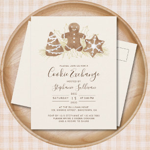 Postal De Invitación Intercambio de Galletas de Navidad