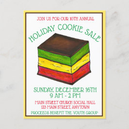 Postal De Invitación Intercambio de galletas de siete capas de arcoiris